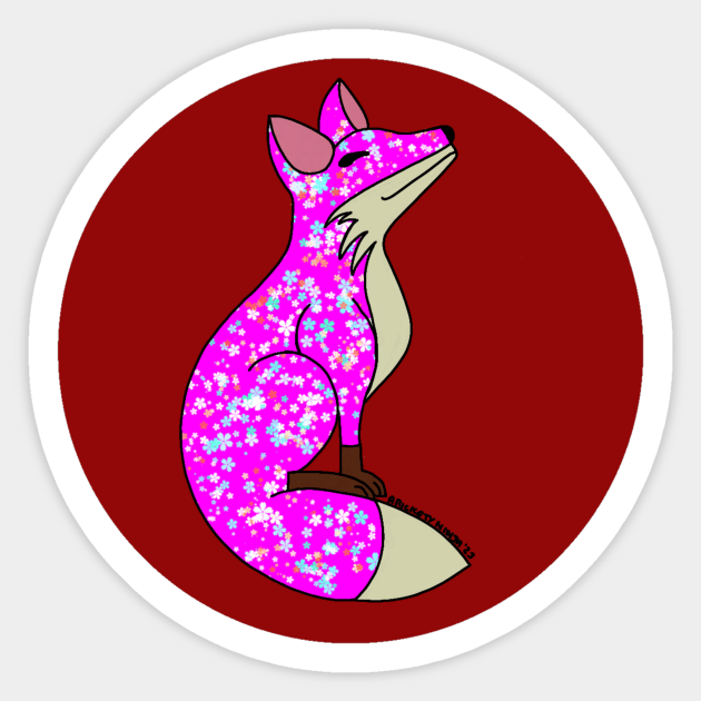 Happy Fox - Flower Power! Sticker by A Rickety Ninja